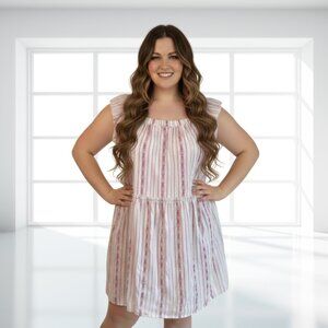 Time and Tru Linen Blend Ruffle Strap Summer Dress – Size XXXL